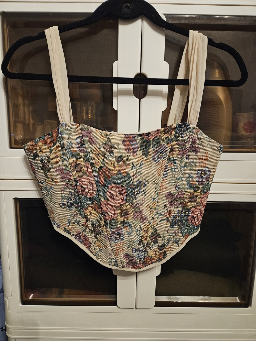 Altar'd State Cream Floral Tapestry Corset Top